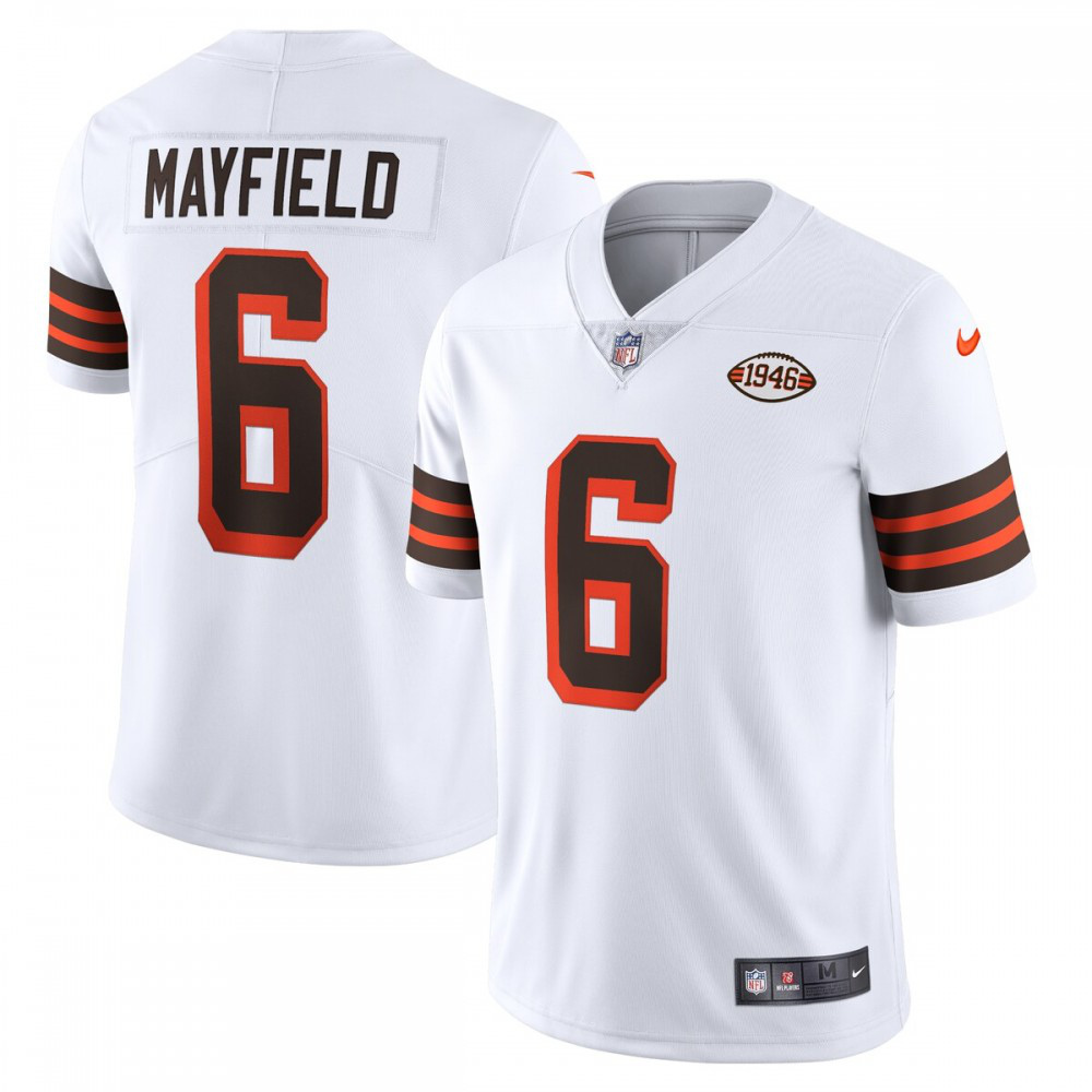 Baker Mayfield Cleveland Browns Nike 1946 Collection Alternate Vapor Limited Jersey - White-GridironStore